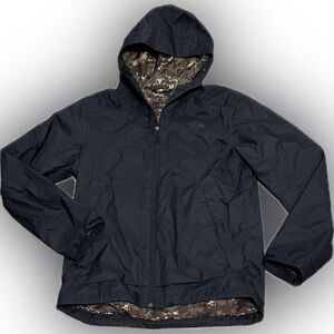 The North Face Black Windbreaker with Camo Lining